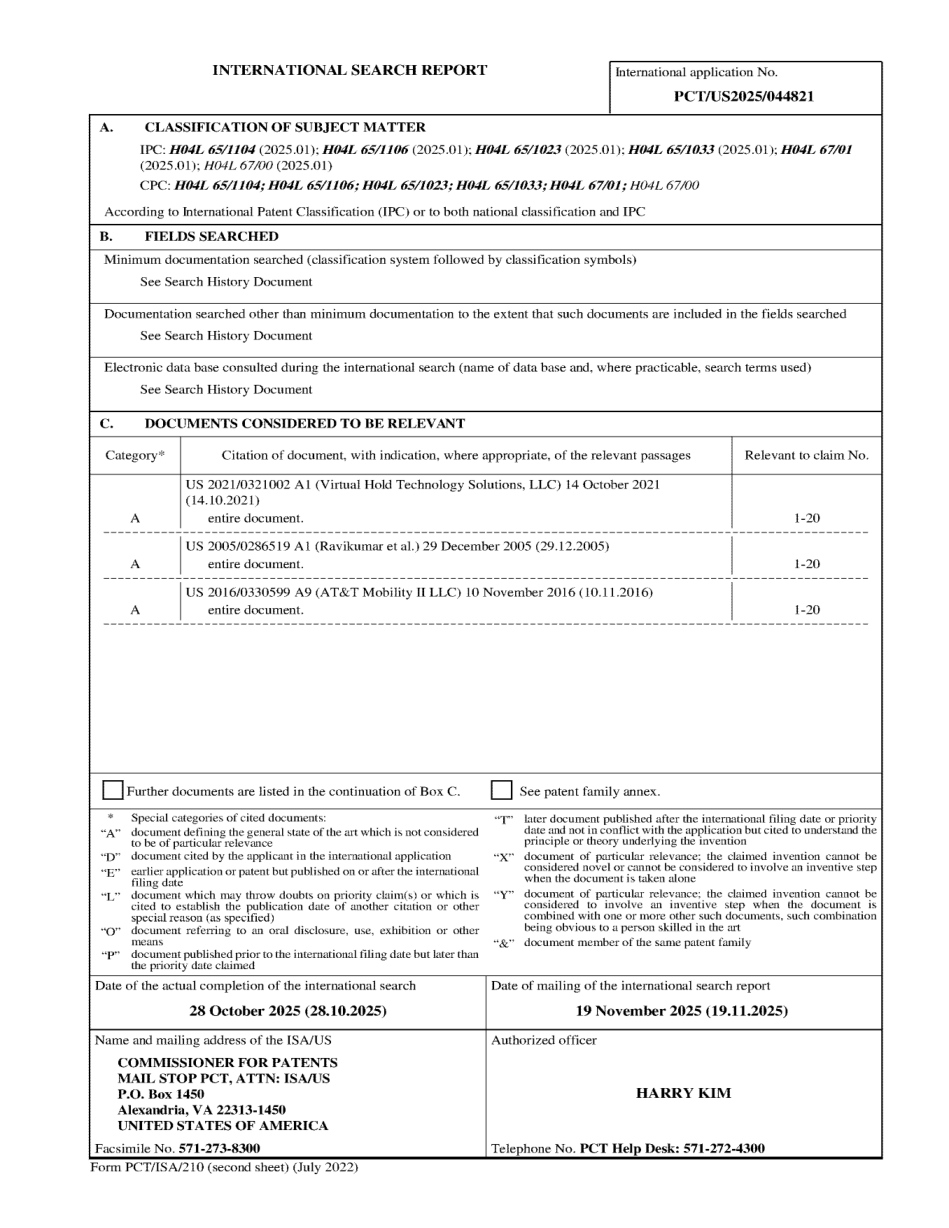 001 · International Search Report; source excerpt page 2